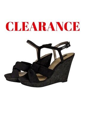G.I.L.I Sandals Kahlie Padded Insole Wedge Heel Women's Black 6M NO OFFERS